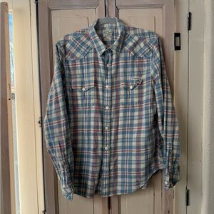 Lucky Brand Blue and Red Plaid flannel Shirt